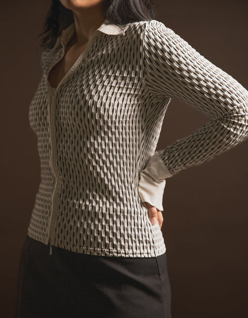 B&W Zip-Up Top